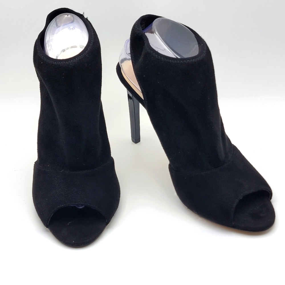 Nine West Black Levona Peep Toe Open Back Pumps Size 10.5
